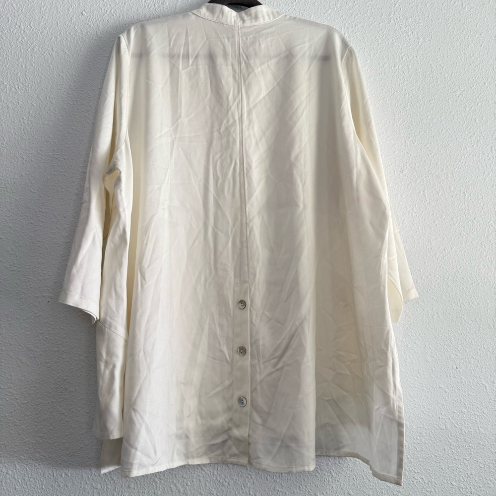 Soft Surroundings Buttonβ Down Tunic with Pockets Size 2X Ivory - Picture 2 of 8